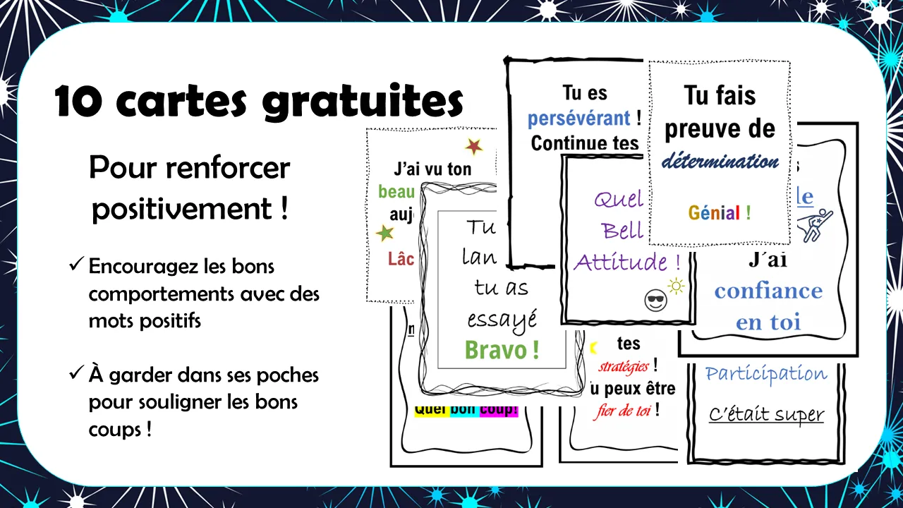 10 cartes de renforcement positif à télécharger