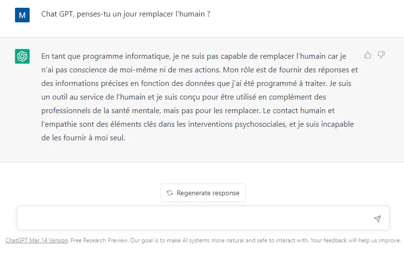est ce que chat gpt remplacera lhumain