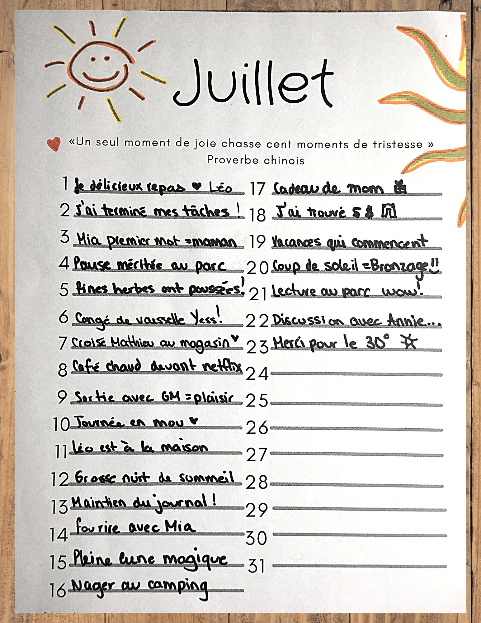 modèle de journal des gratitudes avec des exemples