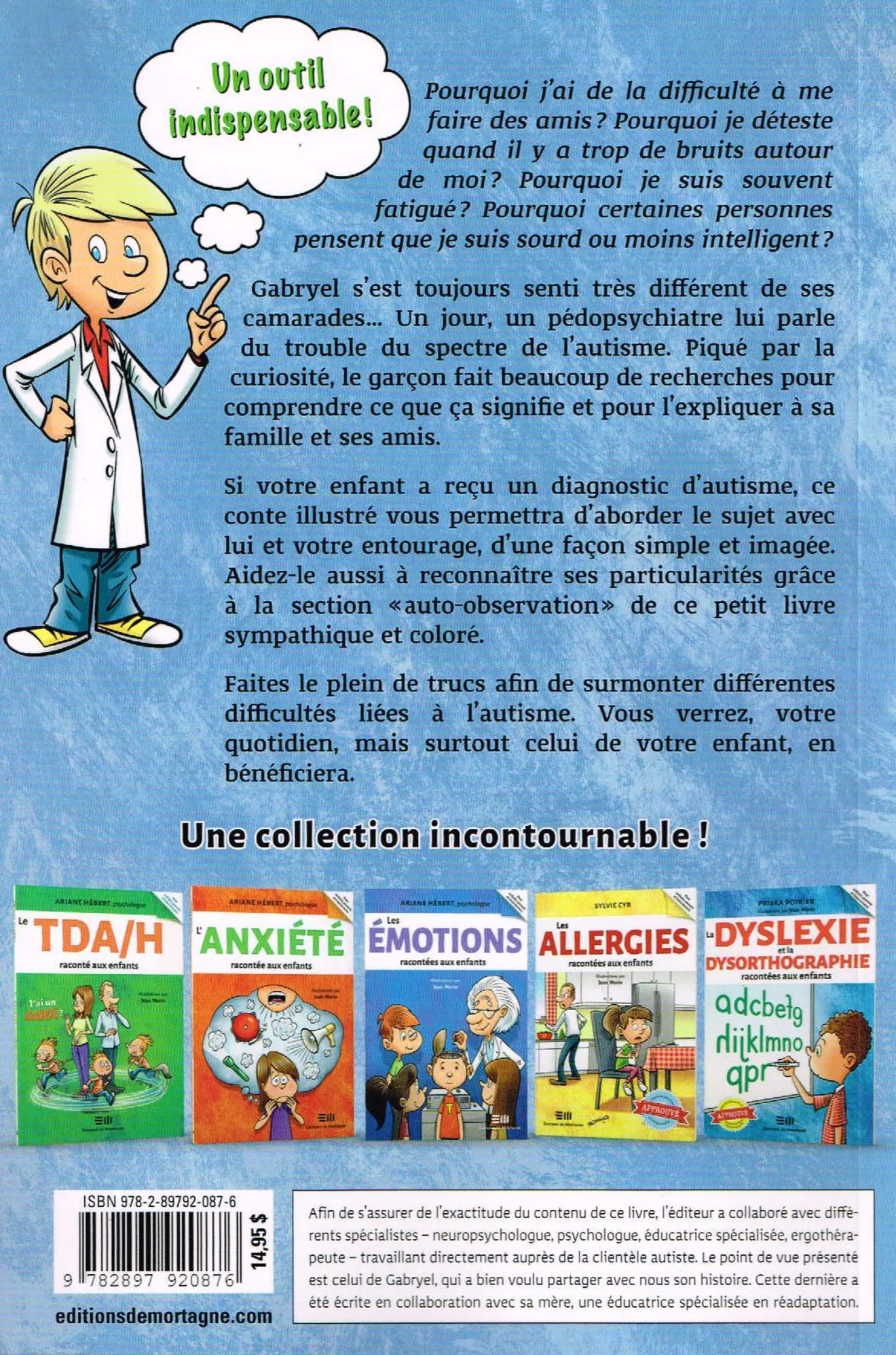 arrière du livre L'autisme racontré aux enfants